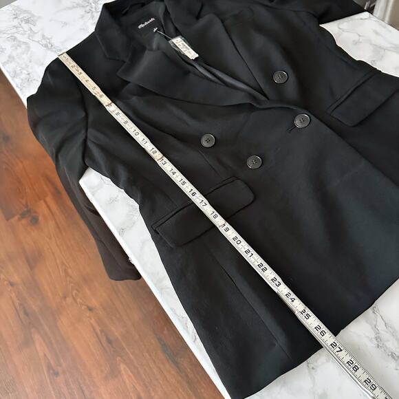 Madewell the Rosedale Blazer in Black‎ Crepe Double Breasted Women's Size 8 NEW - Picture 10 of 13